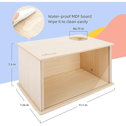 Niteangel Visible Hamster Digging Box for Syrian Dwarf Roborovski Campbell Hamsters Gerbils Mice Lemmings Degus or Other Small-Sized Pets (Burlywood)