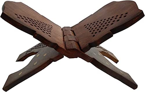 Garden Of Arts Wooden Handmade Quran Geeta Bible Holder Support Stand Reading Book Holder Display Folding Religious Prayer Stand Wooden Holy Book