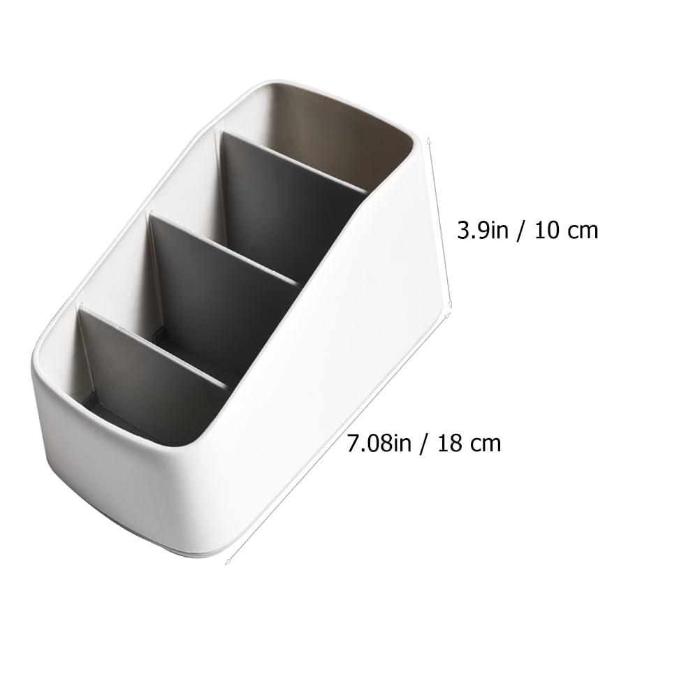 CHILDWEET Multi-Grid Remote Control Storage Box Desktop Storage Basket for Sofa Remote Control Holder Cosmetics Organizer Office Bedroom Bathroom