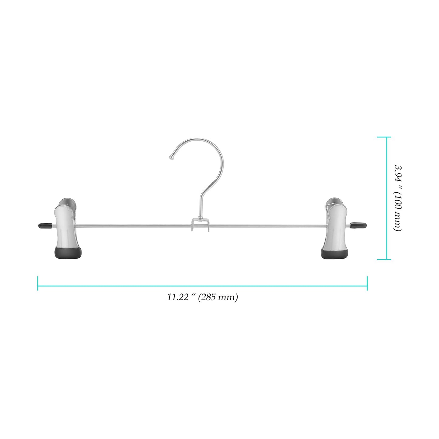 CHIHEUNG 50PCS Trouser Hangers, Skirt Hangers with Clips, Adjustable Non-Slip Clothes Hangers for Organizing Jeans, Dress, Pants, Skirts