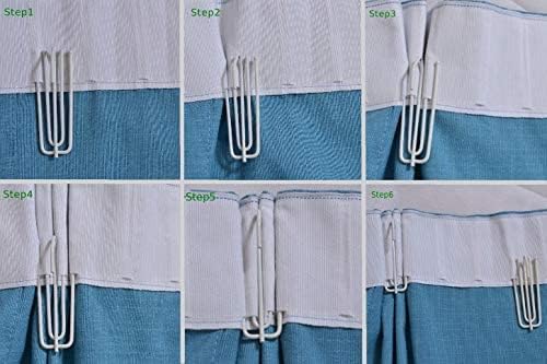 60Pcs White Pinch Pleat Curtain Hooks - Galvanised Metal Drapery Pin Hooks for Windows, Door and Shower Curtains