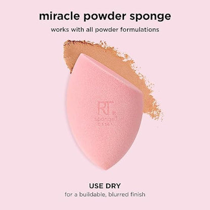 REAL TECHNIQUES New Foam Technology 2 Pack Miracle Powder Sponge for Even Powder Application,1994M