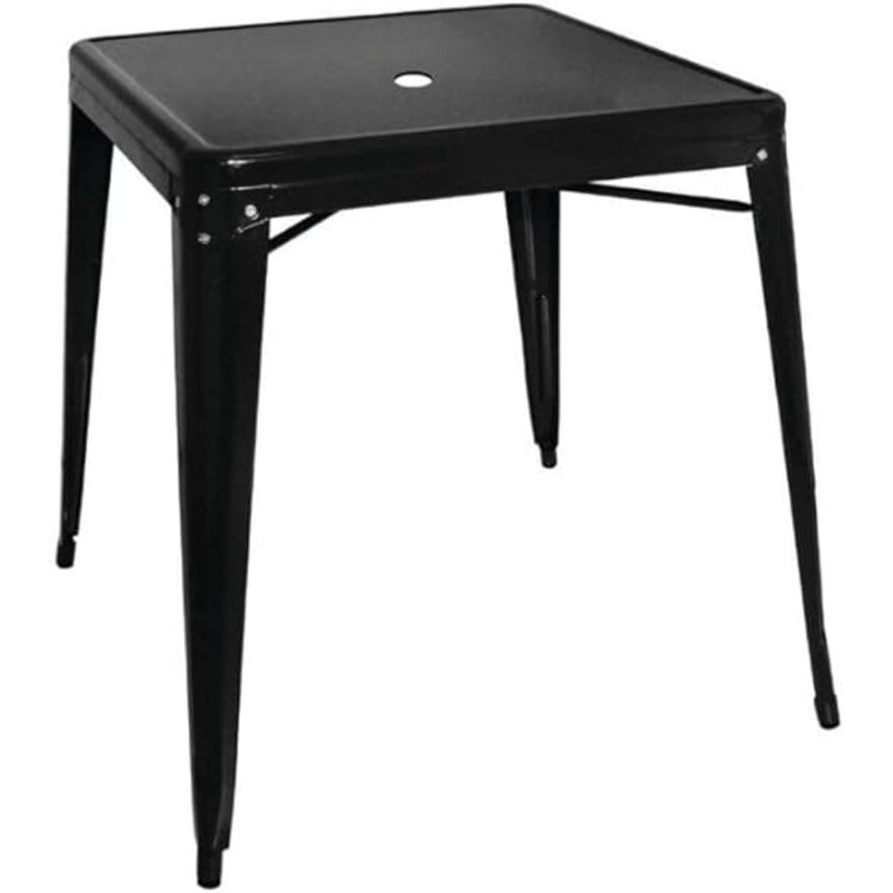 Bolero Commercial Square Steel Outdoor Bistro Table 710mm, Black, S