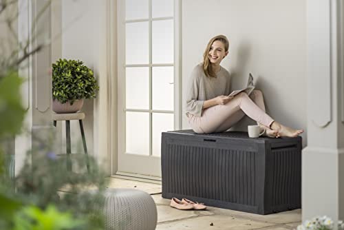 Keter Comfy Storage Box 270 L, Graphite Color, 116.7 x 54.6 x 8.6 cm