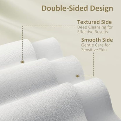 Ourmed Life Face Towels, Disposable Biodegradable Facial Towels for Sensitive Skin, Lint- Free Face Wipes for Washing Face, Skincare and Makeup Remover, Dry Wipes, 10"×12" Extra Large, 150 Count