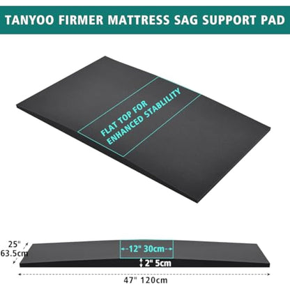 TANYOO Sagging Mattress Support Fix Sinking Beds High Density Foam Insert Pad for Sagging Bed Repair and Extends Life (Dark Grey, 1PACK)