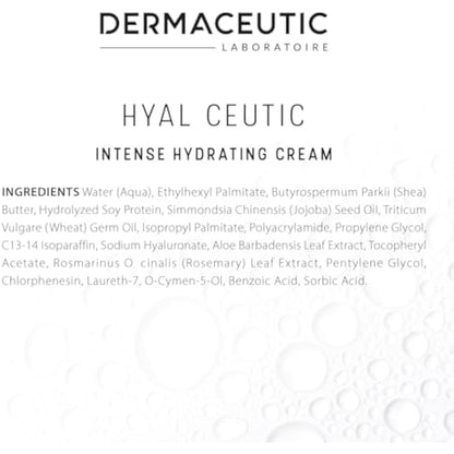 Dermaceutic Hyal Ceutic - Intense 24hr moisturizing cream with Hyaluronic acid, Aloe Vera, Vitamin E and Jojoba oil - 40ml
