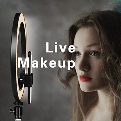 Ring Light 10" with 67" Extended Tripod Stand & Phone Holder for YouTube Video, Camera Led Ring Light for Streaming, Makeup, Selfie Photography Compatible with iPhone Android