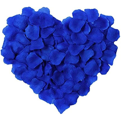 RuiChy 1000pcs Artificial Silk Rose Petals for Wedding Flowers Home Party Romantic Night Anniversary Valentine's Day, Dark Blue