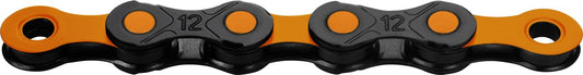 KMC DLC 12 Speed Chain, Black/Orange, 126 Link