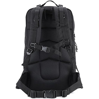 YuanWen Tactical Backpack 55L Water Resistant Military Army Combat Rucksack Trekking Rucksack MOLLE Camping Hiking Backpack Black