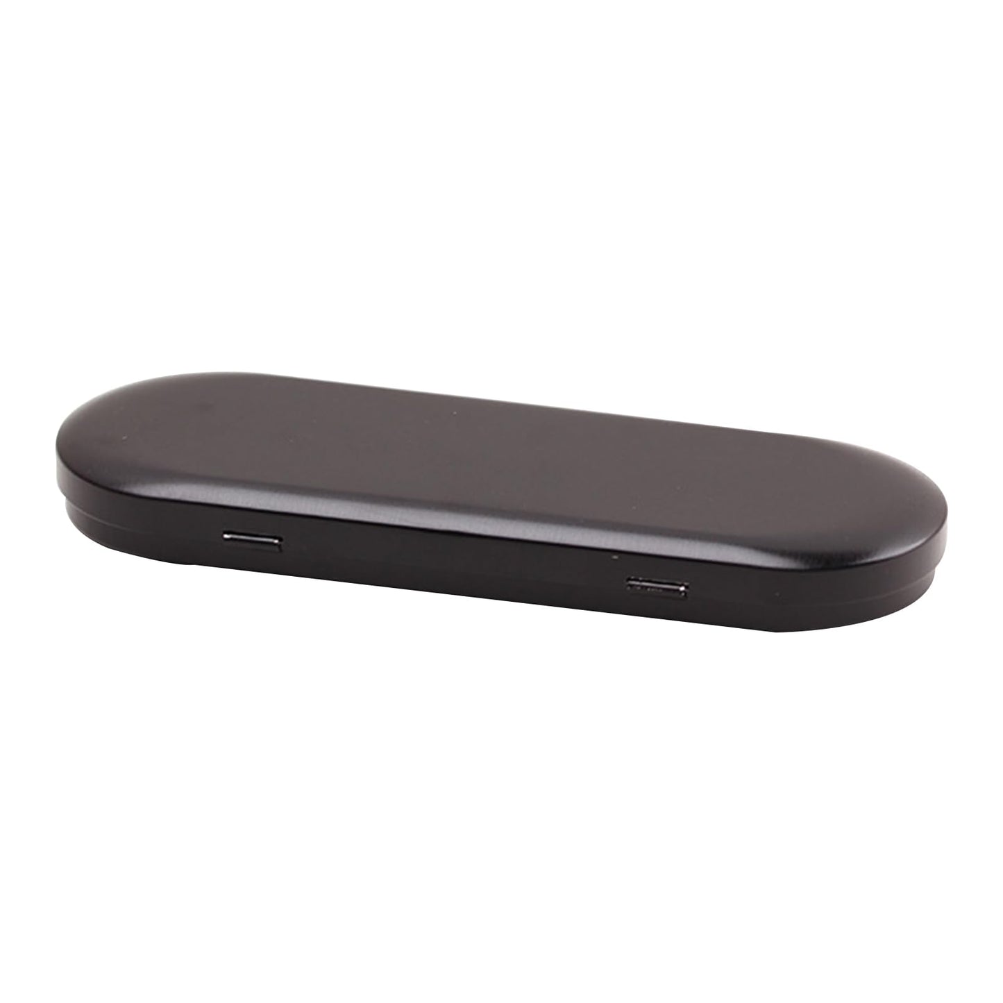 Aoktorkit 1PCS Metal Tin Box Container, 17.5x6x1.8cm Oval Empty Mini Storage Box Portable Storage Container with Lid for Small Items, Black