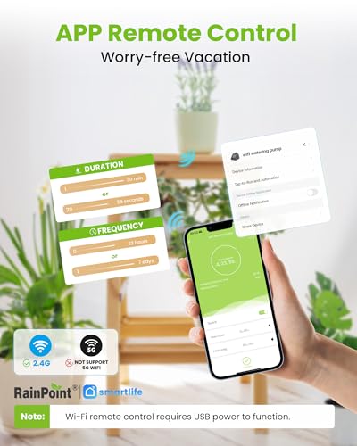 RAINPOINT WiFi Automatic Watering System, Plant Self Watering System Automatic Drip Irrigation Kit with Pump, Indoor Irrigation System for Potted