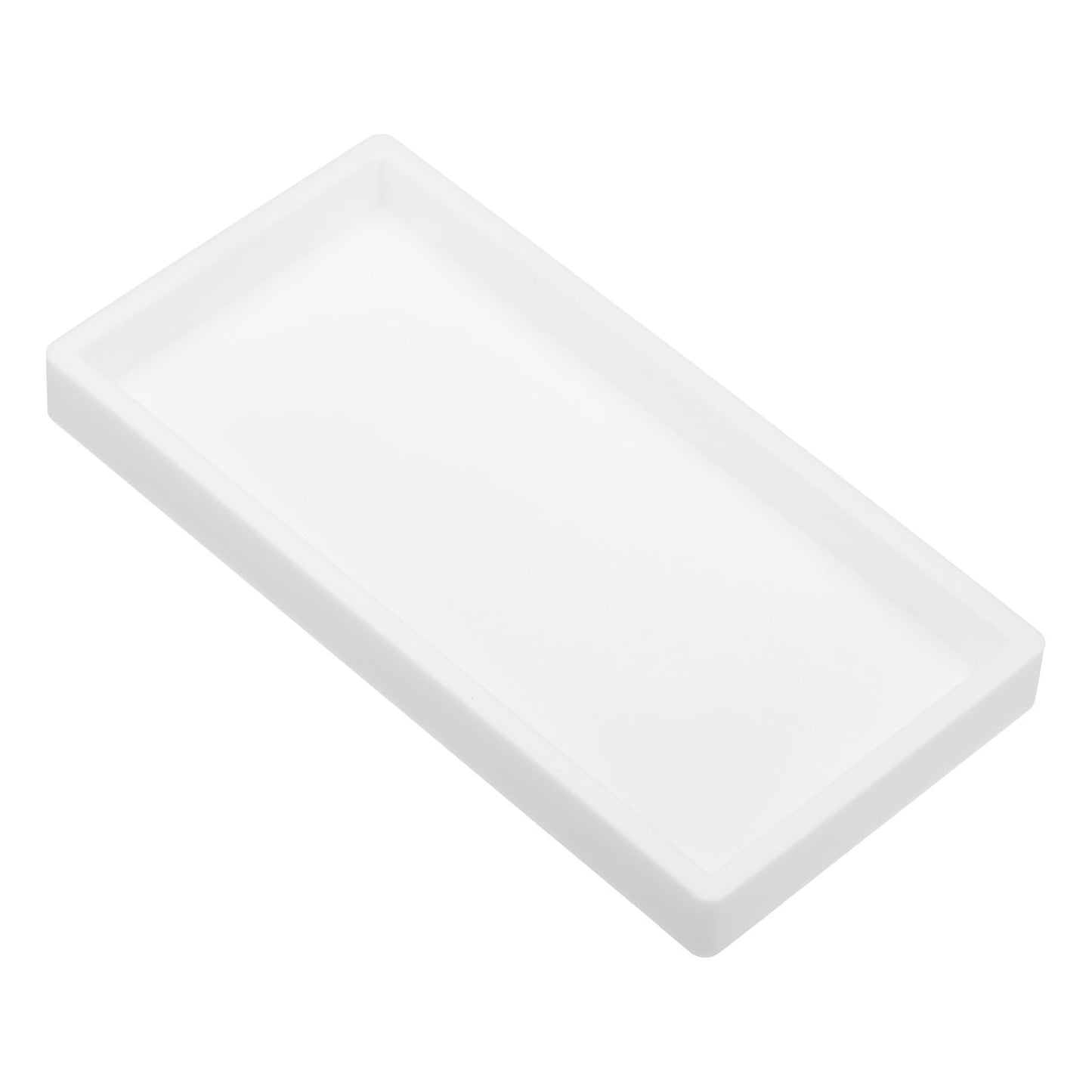 PATIKIL Silicone Bathroom Tray, 8" x 4" Soap Dispenser Tray Jewelry Organizer Dish for Restroom, Dresser, Kitchen Sink for Jewelry, Coin, Key