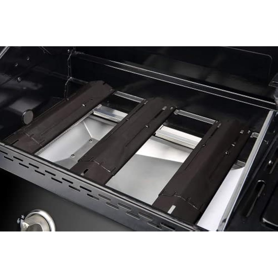 Unicook Barbecue Heat Plate, Heavy Duty Adjustable Porcelain Steel Heat Shield, Gas BBQ Replacement Parts, Length Extends from 29.8cm up to 53.3cm, 4 Pack