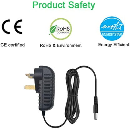 MyVolts 12V power supply adaptor compatible with Yamaha PSR-530 Keyboard - UK plug