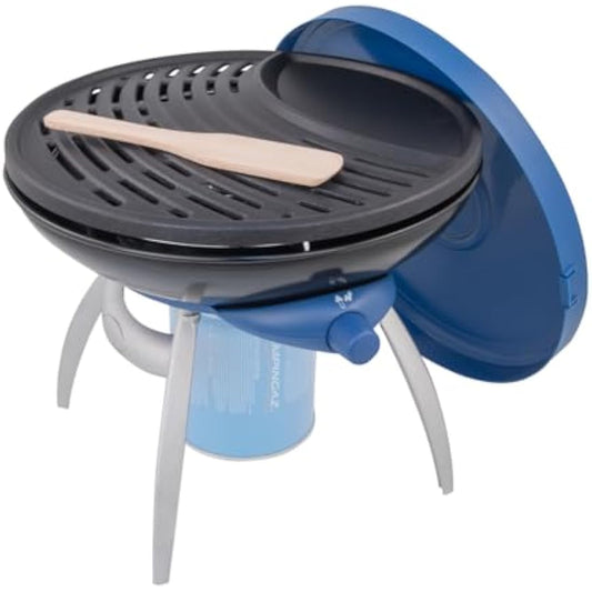 Campingaz Party Grill, Camping Stove and Grill, All-in-One Portable Camping BBQ, with Griddle, Grid and Pan Support, Black