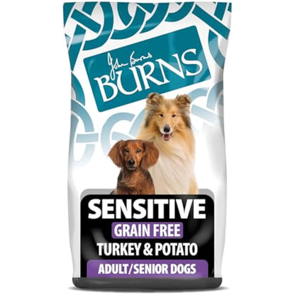 Burns Pet Nutrition Complete Dry Hypoallergenic Dog Food For Sensitive Dogs – Turkey and Potato 12 kg
