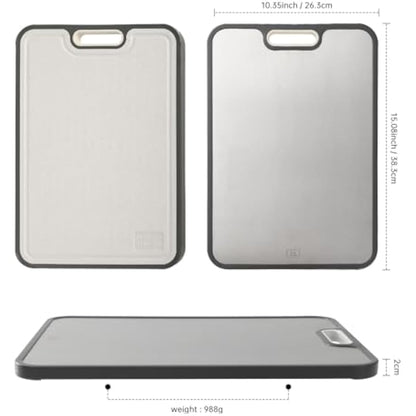 Titanium Cutting Board, Double Side Titanium Chopping Board for Kitchen, Non Slip Large Cutting Boards for Meat Fruit, Vegetable 38.5x26.5cm