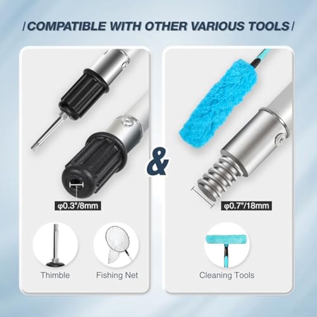 REDCAMP Telescopic Tarp Poles Set of 2/4, Aluminium Extendable Adjustable Tent Poles, Multipurpose Camping Extension Pole for Tarp Awning Canopy Porch Sun Sails Tarpaulin Headroom 2.3M