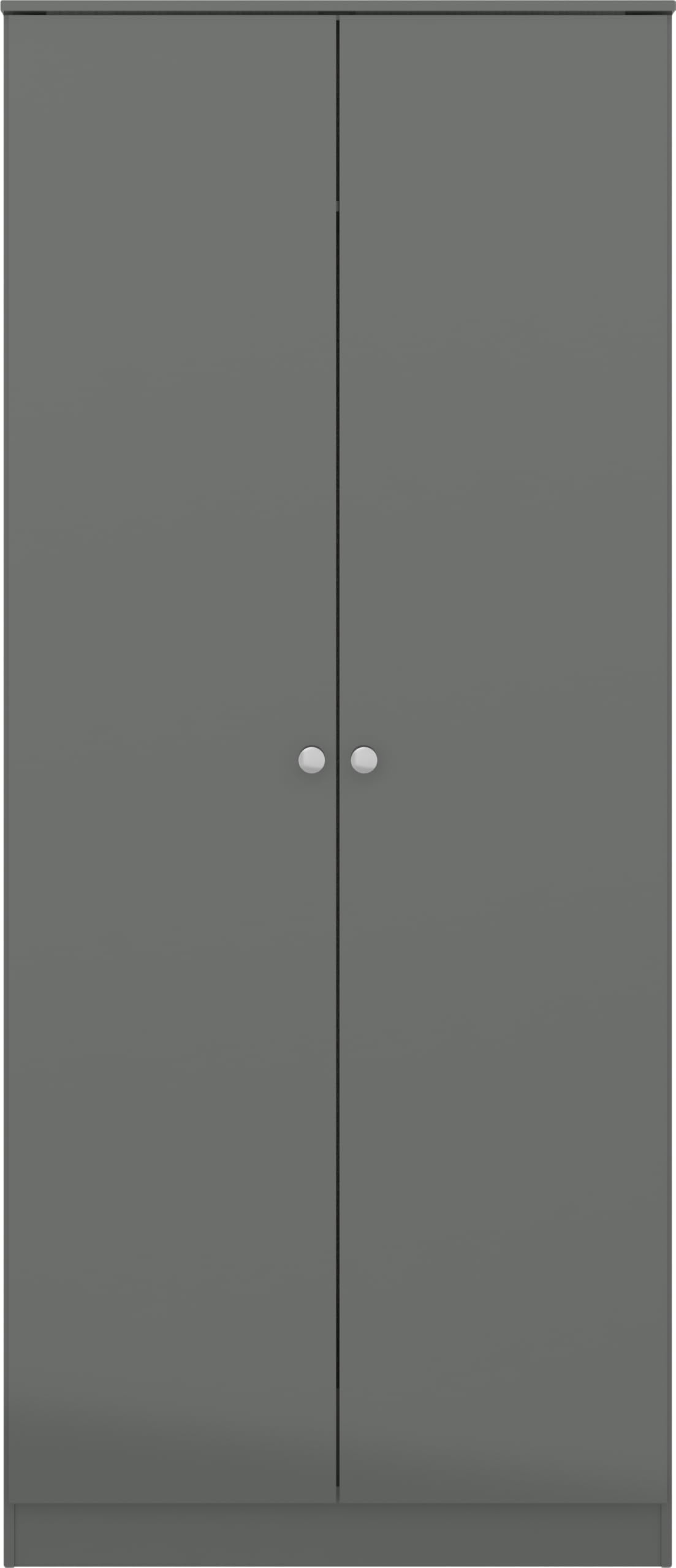 Seconique Denver 2 Door Wardrobe in Grey Gloss