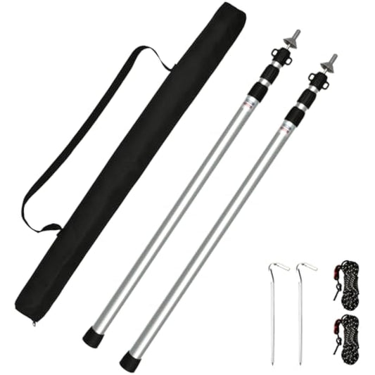 Tiandirenhe Telescopic Pole for Tents, Awning Poles, Telescopic Tent Poles, Aluminium Canopy Support, Telescopic 95-234 cm, Camping Tent Pole, Camping Poles for Tarpaulins, Awning Canopy, Porch