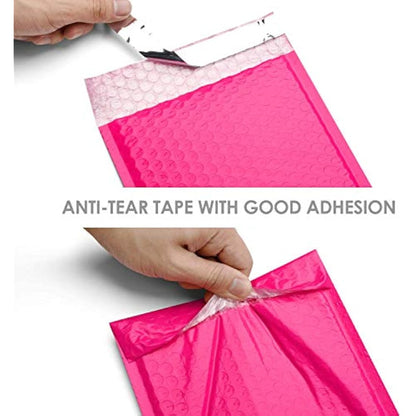 Switory Padded Envelopes A5 50pcs 6x10 in(15.3cmx22.9cm) Polythene Pink Bubble Mailers Small Bubble Envelopes Lined Poly Mailer Self-Seal for Packaging