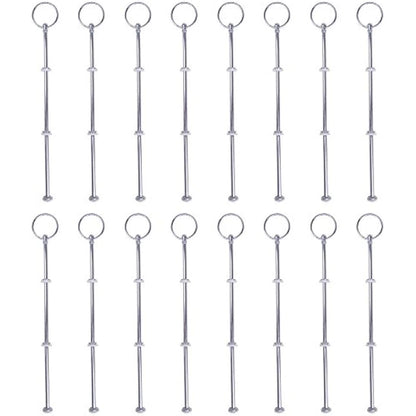 Rayinblue 16 Sets 3 Tier Cake Plate Stand Handle Fittings Silver for Tea Shop Room Hotel