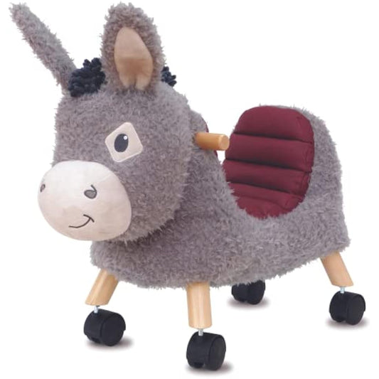 Little Bird Told Me - Bojangles Donkey Ride On Toy for Toddler 12+ Months Unisex - Soft Animal Toy on Wheels, Sturdy Wooden Frame, Wipe Clean Supportive Seat - British Brand Since 2007