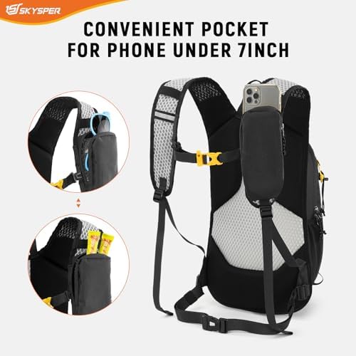 SKYSPER 15L Hiking Backpack Small Travel Daypack Breathable Lightweight Day Hike Rucksack with Shoulder Pocket Women Men