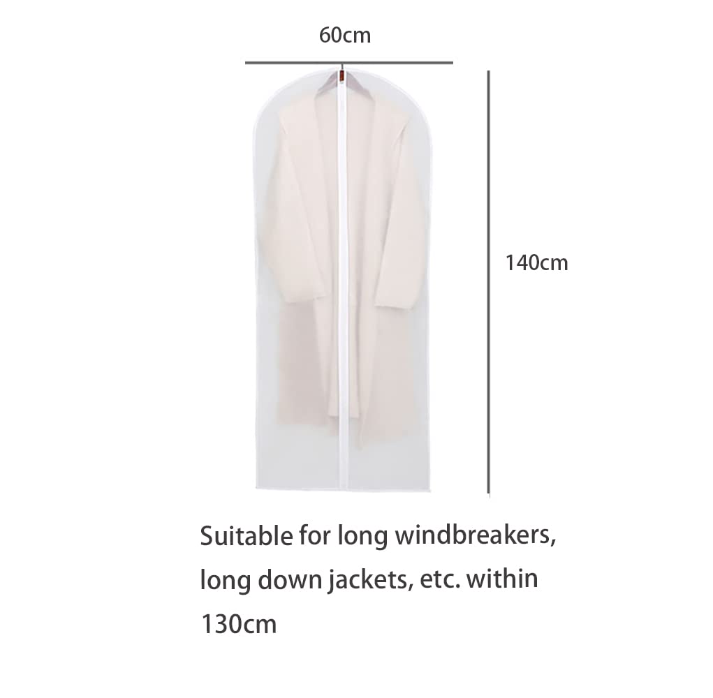 Garment Covers Dustproof Clothes Covers Moth Proof Coat Bag with Zip PEVA Translucent Dress Cover Waterproof Anti-mite Breathable Suit Protector 5pcs