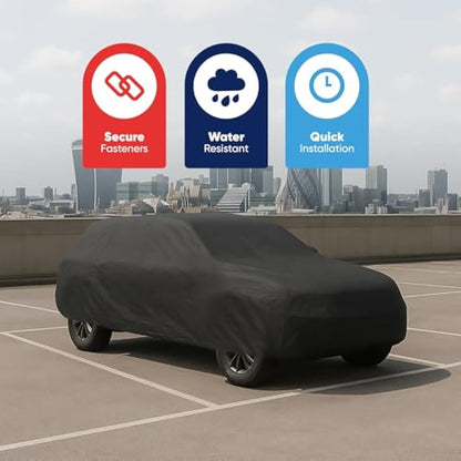 Streetwize – Heavy Duty Water Resistant Fully Breathable Car Covers, Black - UV Protection Paint Protection Auto Cover – Elasticated with Storage Bag (4x4)