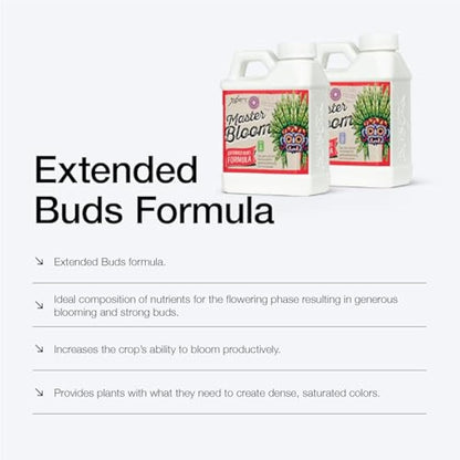 Xpert Nutrients Master Bloom A+B (1L) - Basic Bloom Fertilizer for the Flowering Phase of Plants, Universal Bloom Nutrition, Liquid Plant Nutrient, Indoor and Outdoor Bloom Stimulator