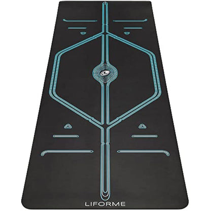 Liforme XL Yoga Mat – Free Yoga Bag Included - Patented Alignment System, Warrior-like Grip, Non-slip, Eco-friendly, sweat-resistant, long, wide, 4.2mm thick mat for comfort
