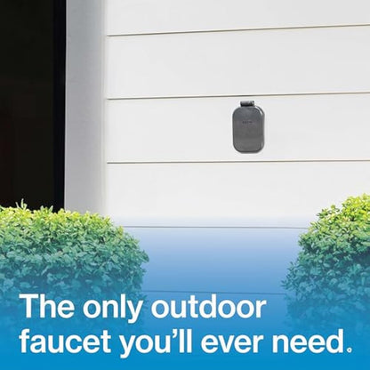 Aquor Wall Hydrant V2+, Frost-Free Outdoor Garden Faucet with Anti-Siphon and Quick Connect, 4 inch, Slate Gray Polymer