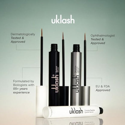 UKLASH Eyelash Growth Serum For Longer & Fuller Lashes - 3ml. Clinically Proven Formula for Naturally Longer Lashes and Extensions. Vegan & Cruelty-Free
