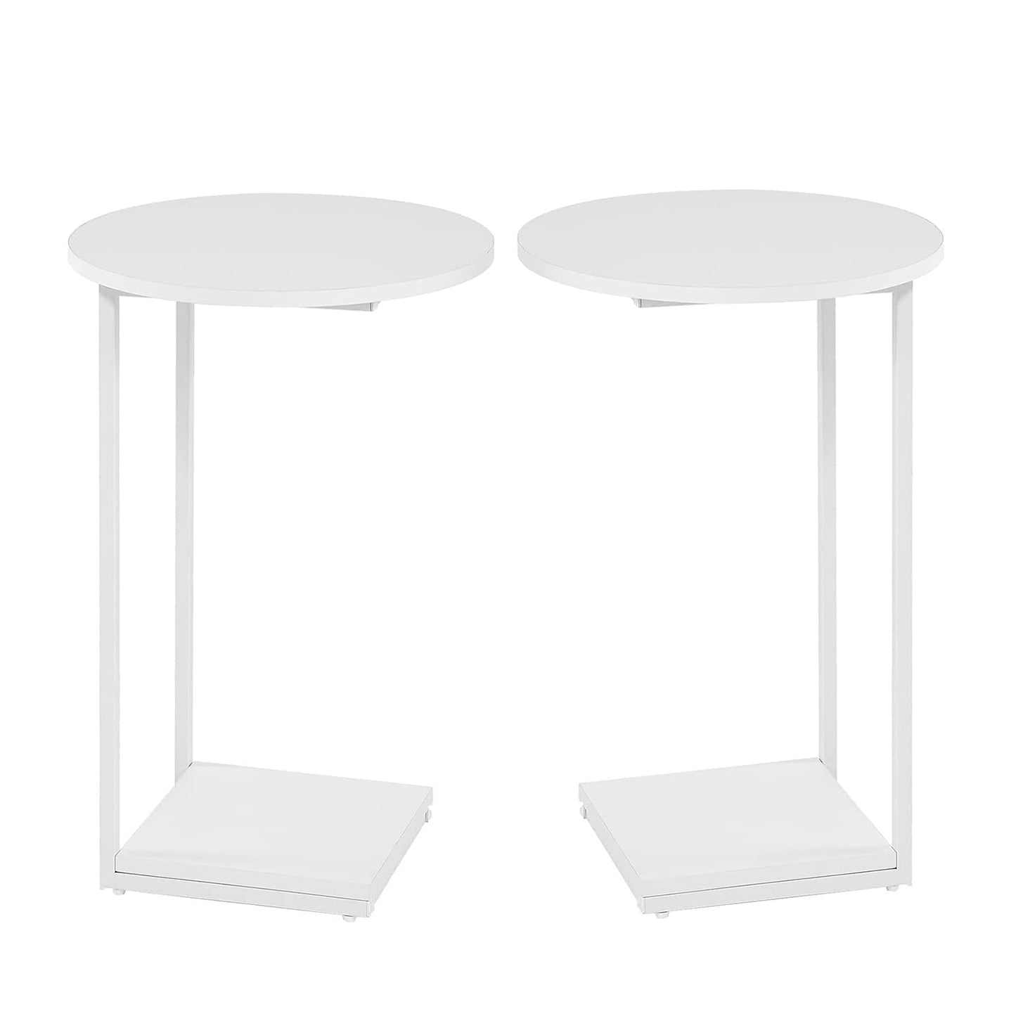 HDANI C-Shaped Side Table,Round End Table under Sofa,Bedside Table,Sofa Side Table with Metal Frame, Small Coffee Snack Table for Living Room