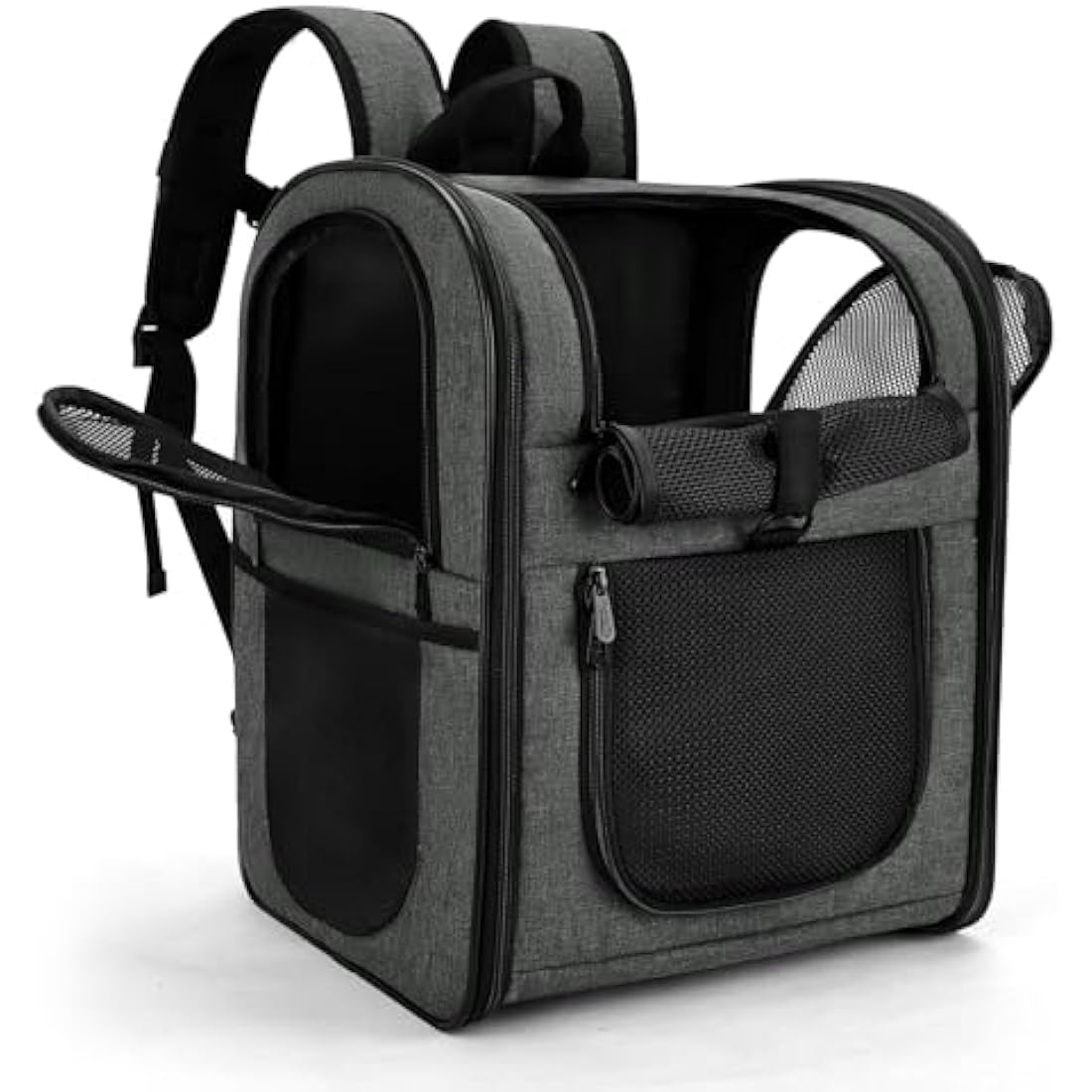 Apollo Walker Cat Carrier and Dog Carrier, for Large and Small Cat Pets (2-15 kg), Breathable Mesh Pet Carrier, Ideal for Hiking, Travel, and Outdoor Activities (Gray)