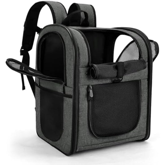 Apollo Walker Cat Carrier and Dog Carrier, for Large and Small Cat Pets (2-15 kg), Breathable Mesh Pet Carrier, Ideal for Hiking, Travel, and Outdoor Activities (Gray)