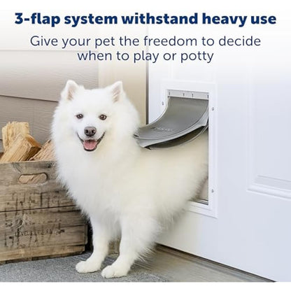 PetSafe Extreme Weather Energy Efficient Aluminium Pet Door for Cats and Dogs, Insulated Flap System, Medium (M)