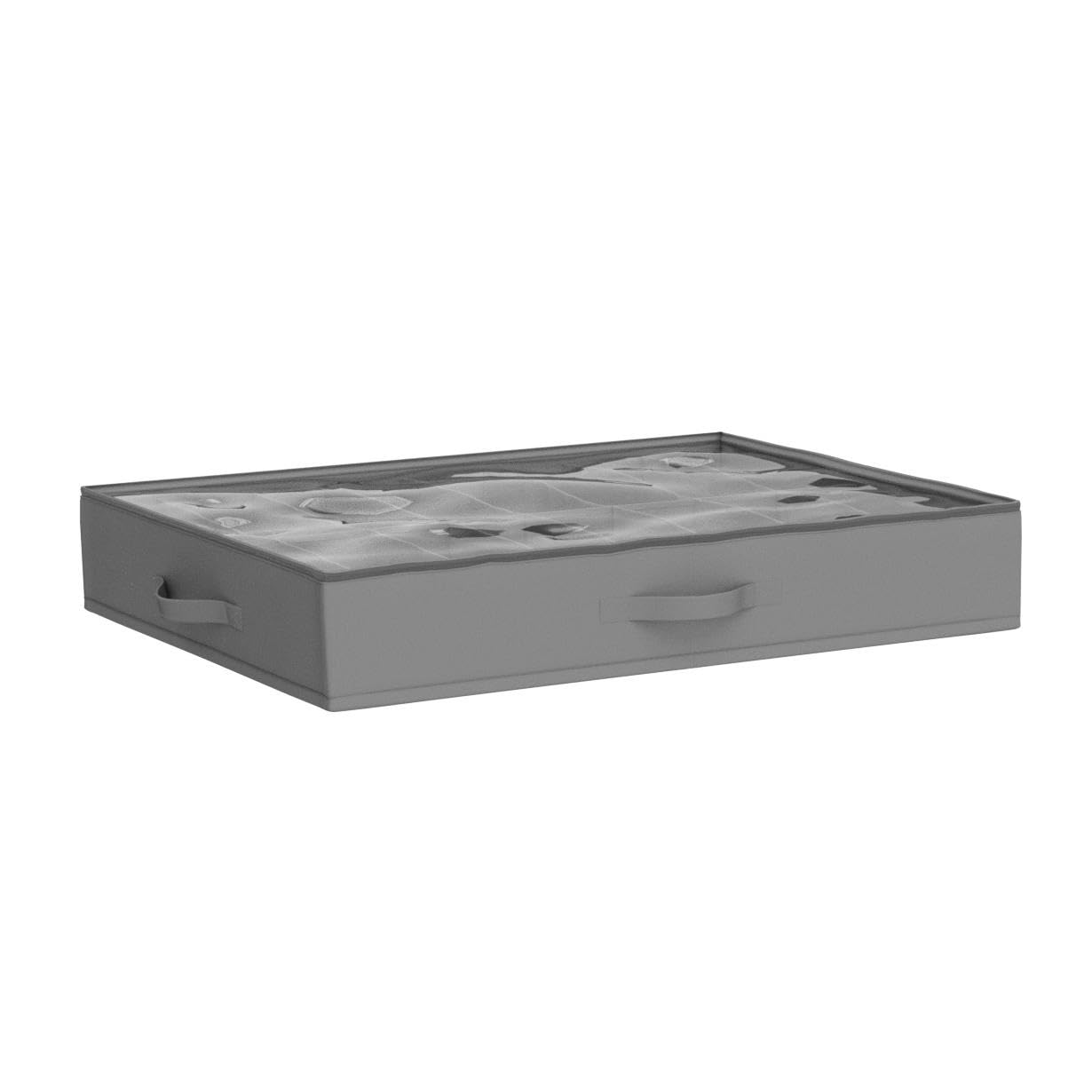 Under Bed Shoe Storage Organiser Set of 2, Fits 32 Pairs Total, Underbed Shoe Box/ Containers w/ Reinforced Handles