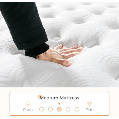 Vesgantti 3FT Single Mattress, 10.6 Inch Pocket Sprung Mattress Single with Breathable Foam and Individually Pocket Spring - Medium, Upgraded Pillow Top Collection