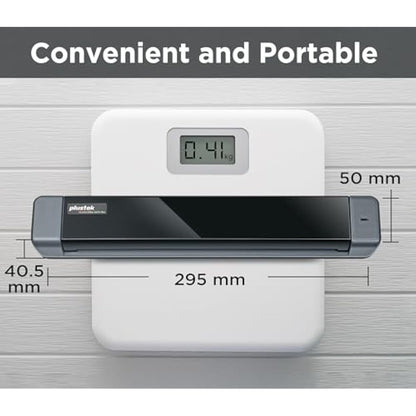 Plustek S410 Plus - Small USB Portable Sheet-Fed A4 Document Scanner for Windows 7 / 8 / 10 / 11 , OCR Software Include