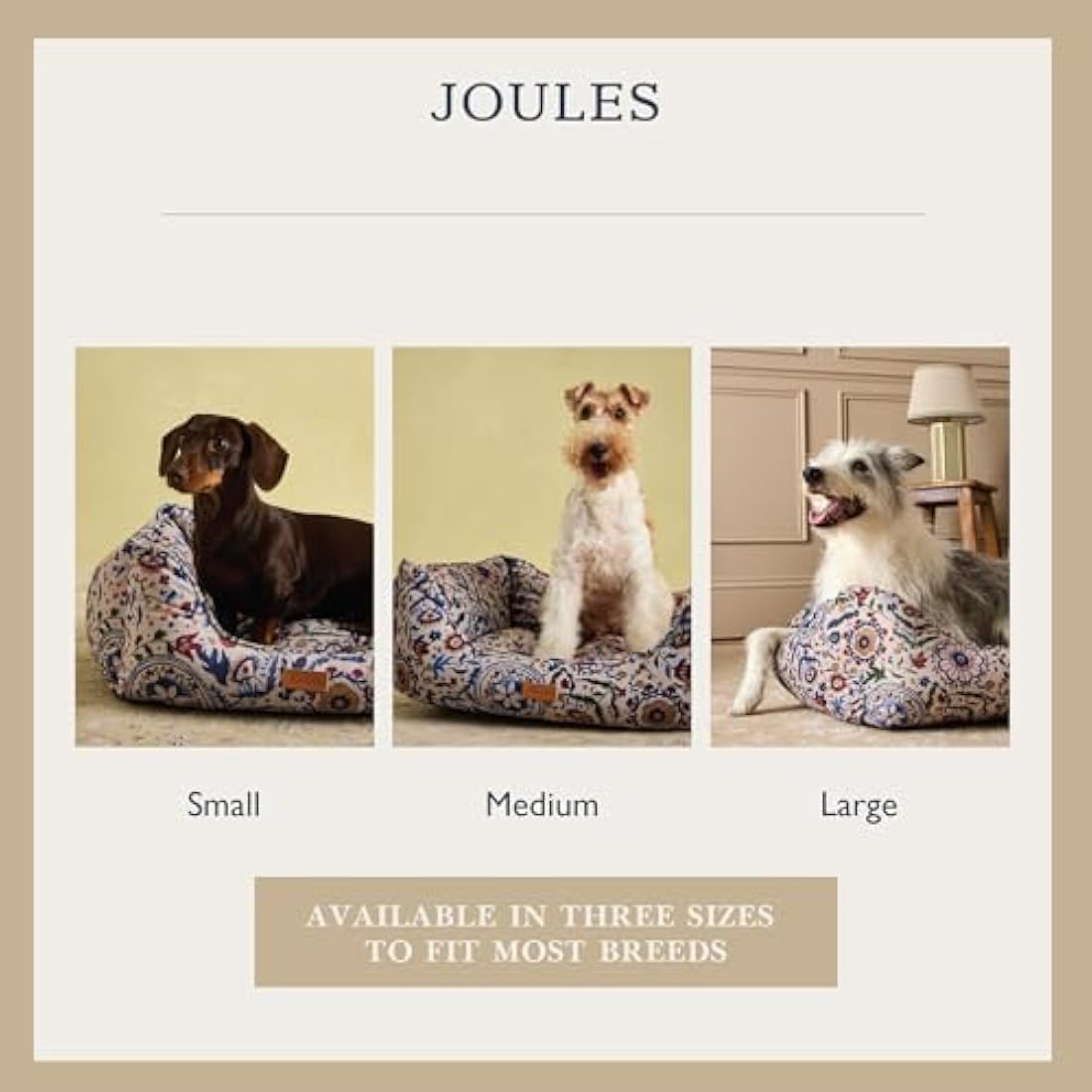 Rosewood x Joules Festival Floral Box Bed for Dogs, Medium Dog Bed, Padded Sides, Non-Slip Base, Luxury Pet Bed for Medium Dogs