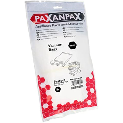 Paxanpax VB489 Dust Extractor SMS Bags for Festool CT/CTL MIDI Type Vacuum Cleaner (Pack of 5), Polyester