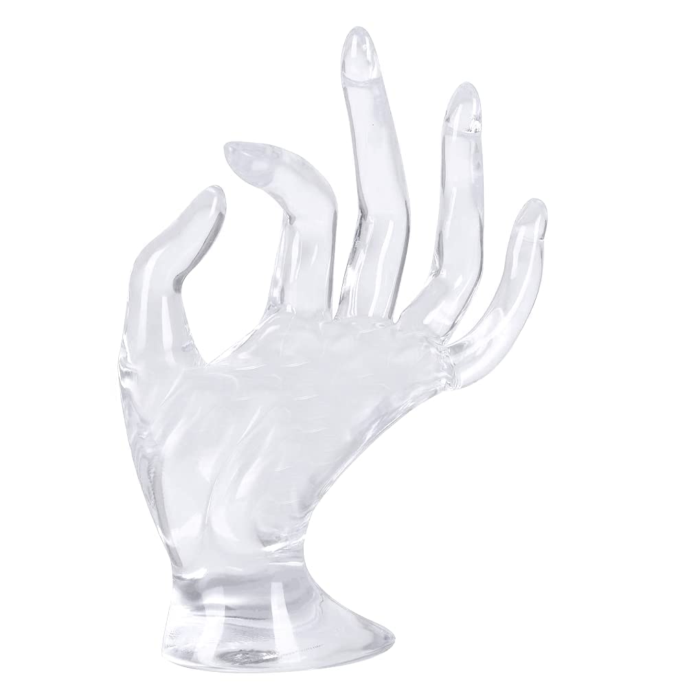 zalati Jewelry Holder Bracelet Stand with Hand Shape Mannequin for Display Storage and Organiser - Clear