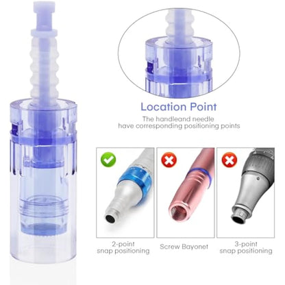 12 pin Micro Microneedling Cartridges, 20pcs Replacement Cartridges for Ultima A6 Derma Pen Auto Microneedling System, Bayonet Type