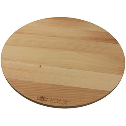 THE WHITE HOUSE Cooking Style Wooden Rotating Kitchen Board - Turntable Cake Stand, Pizza and Cheese Board, Party Serving Tray (17-1/2")