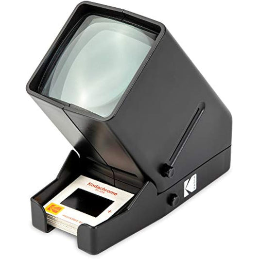 Kodak RODESV25 35-mm Slide Projector and Film Viewing Device, Battery-Operated, 3x Magnification, LED Illuminated Display, for 35-mm Slides and Film Negatives, Black