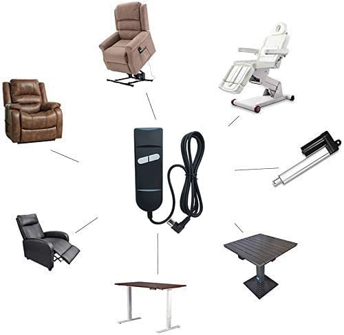 Huachuang ‎Recliner Hand Control,Controller,recliner remote control,for recliner, armchair or lift,with slingshot line,2 buttons,5 pin,1 motor